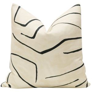 Kelly Wearstler throw pillow / Graffito / Linen + Onyx Pillow COVER ONLY